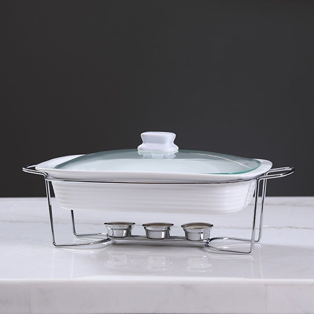 Rectangular Casserole Warmer with Glass Lid - Single | Full House Lebanon