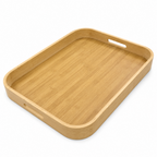 Rectangular Bamboo Serving Tray with Handles