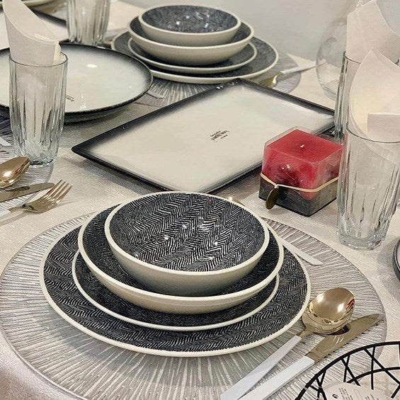 Black & White Porcelain Dinnerware - Salad Bowl | Full House Lebanon