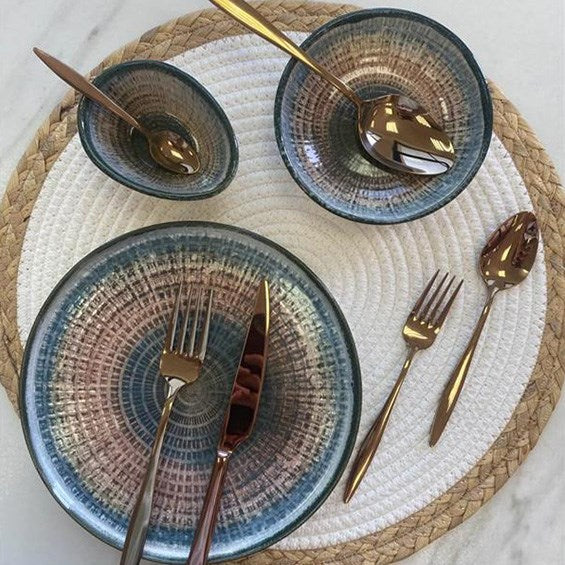 Artful Rose Gold Cutlery Set (36 pcs) | Full House Lebanon