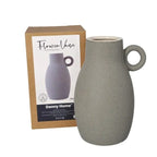 Minimalist Ceramic Ring-Handled Vase - Large, Grey | Full House Lebanon