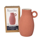 Minimalist Ceramic Ring-Handled Vase - Large, Light Grey | Full House Lebanon