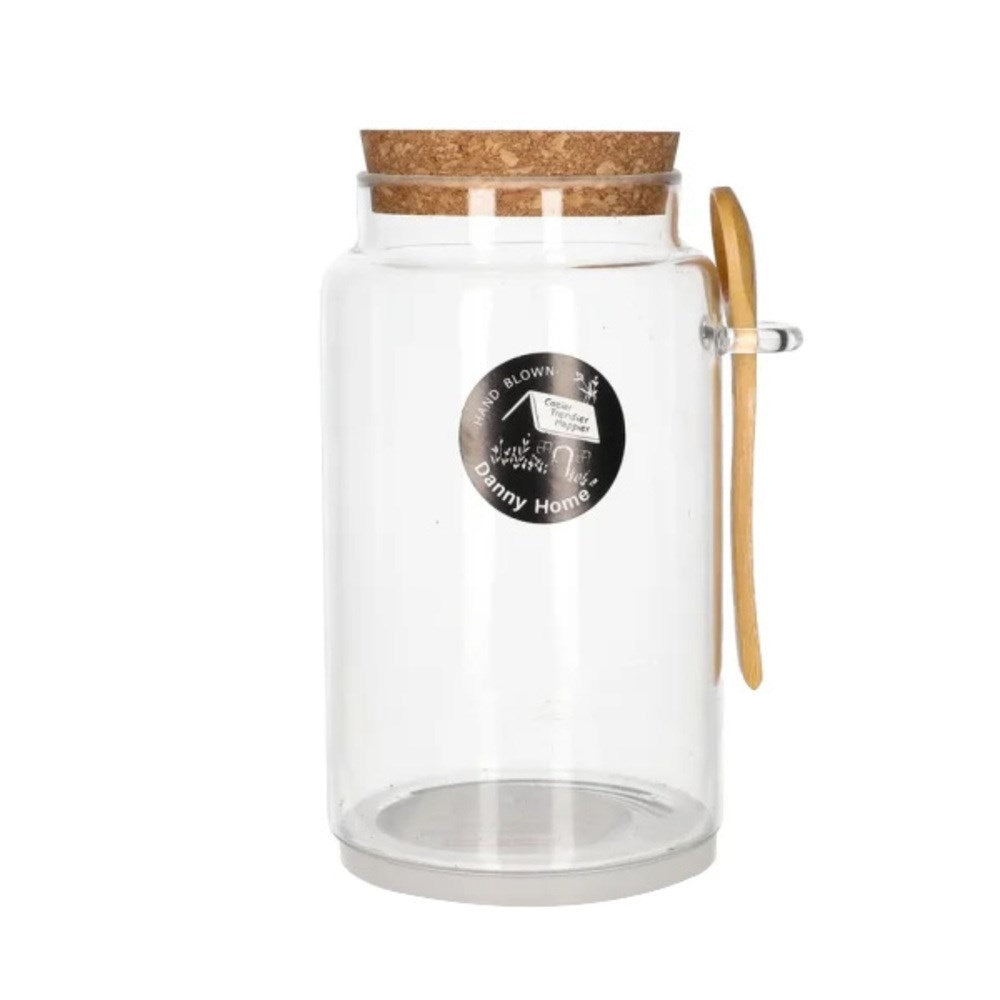 Glass Jar with Cork Lid & Spoon
