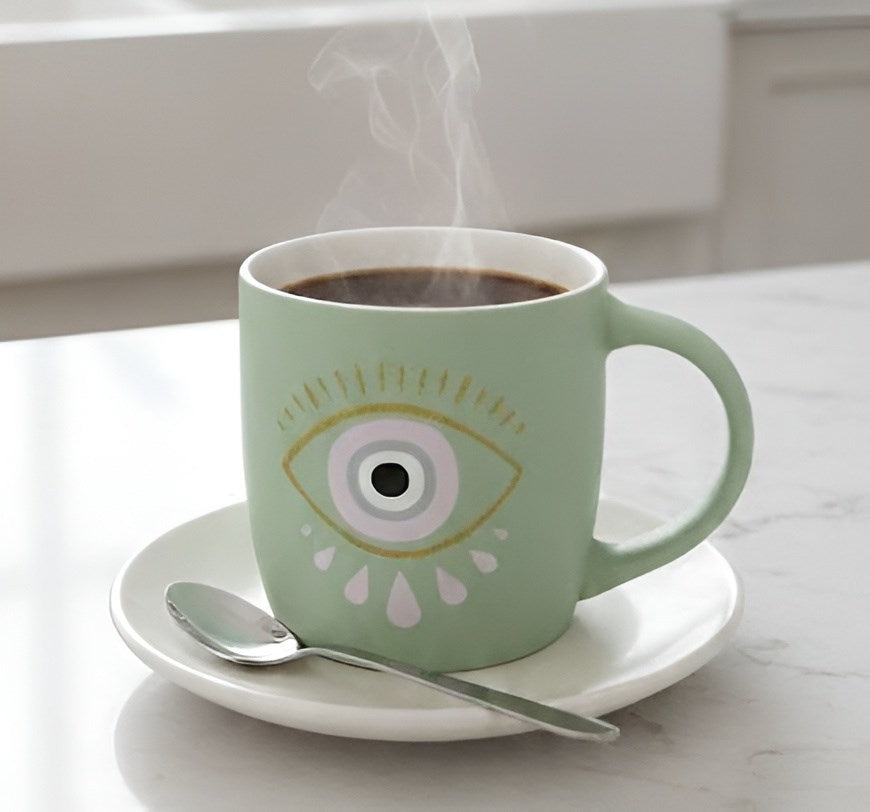 Evil Eye Porcelain Coffee Mug