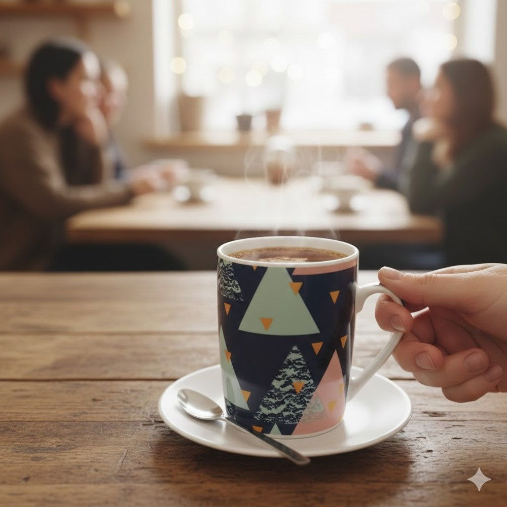 Modern Geometric Porcelain Mug