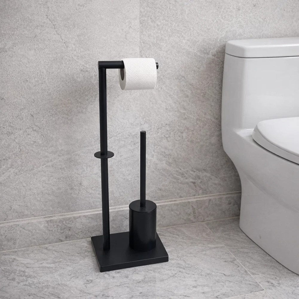 Floor-Standing   Toilet Brush & Roll Holder Set