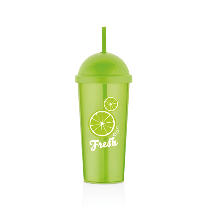 Fresh Lime/Orange Cup with Straw | Full House Lebanon