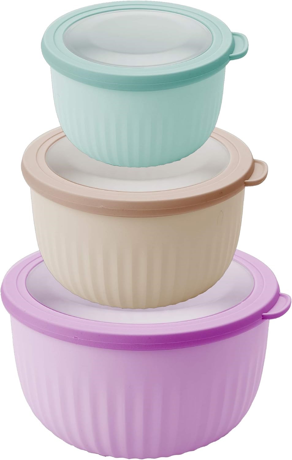 Plastic Bowl with see-through Lid Set (4 Pcs) | Full House Lebanon