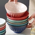 Vibrant Colorful Patterned Porcelain Bowl Set (6 Pcs) | Full House Lebanon