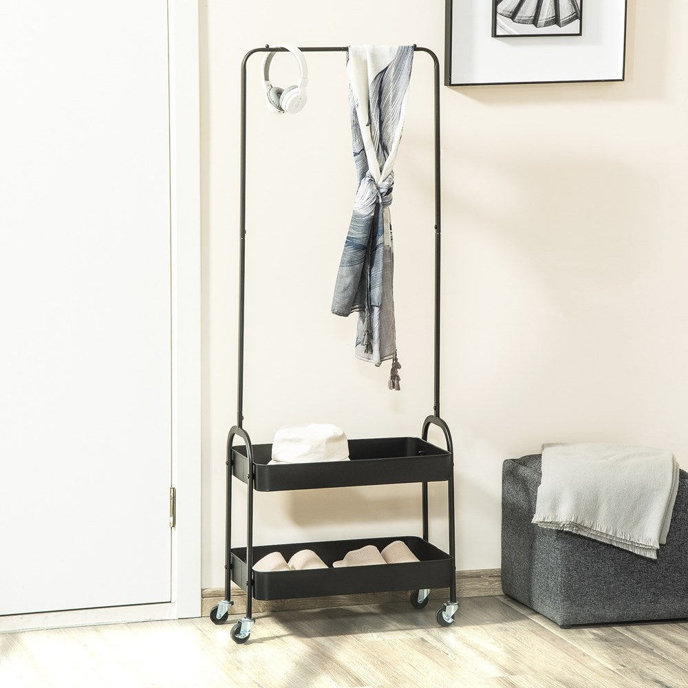 Rolling Clothes Rack with Storage Shelves | Full House Lebanon
