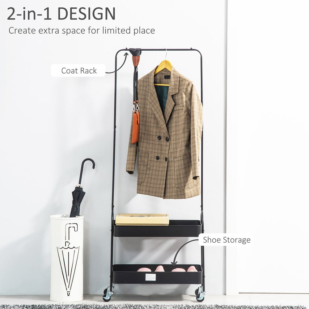 Rolling Clothes Rack with Storage Shelves | Full House Lebanon