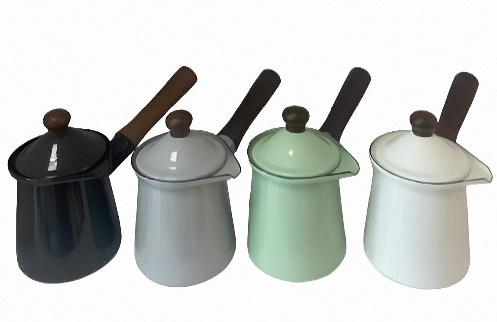 Enamel Coffee Pots - Large, Light Grey | Full House Lebanon