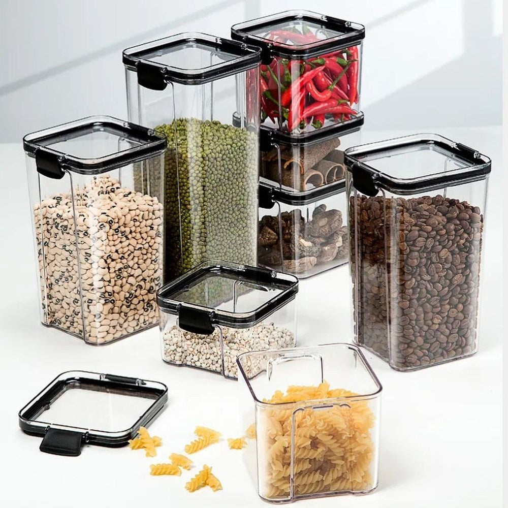 Airtight Acrylic Containers with Black Clips - 700 ml | Full House Lebanon