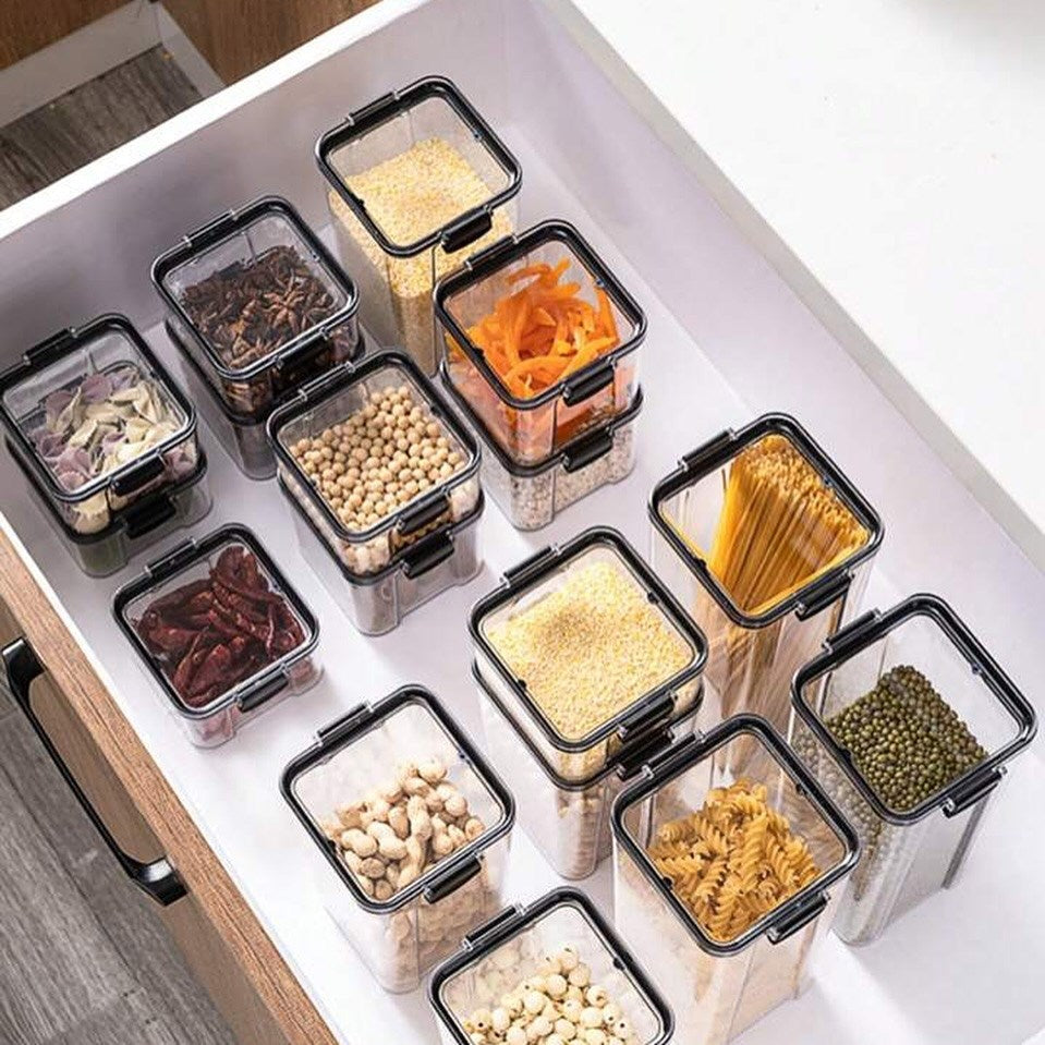 Airtight Acrylic Containers with Black Clips - 460 ml | Full House Lebanon