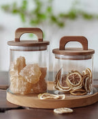 Glass Jar with Acacia Wood Lid - 1000ml | Full House Lebanon
