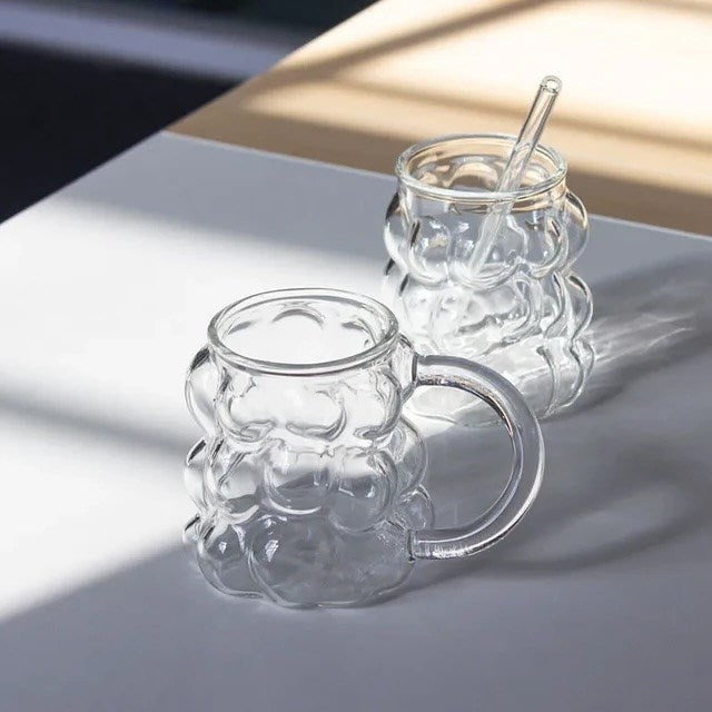 Bubbly Shaped Glass Cup | Full House Lebanon