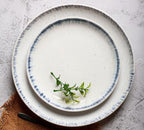 White Dotted Porcelain Dinnerware with Navy Blue Trim - Dessert Plate | Full House Lebanon