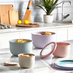 Plastic Bowl with see-through Lid Set (4 Pcs) | Full House Lebanon