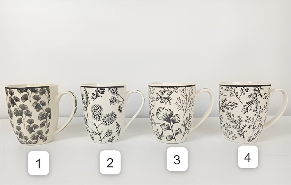 Black Flowers Mug - 3 | Full House Lebanon