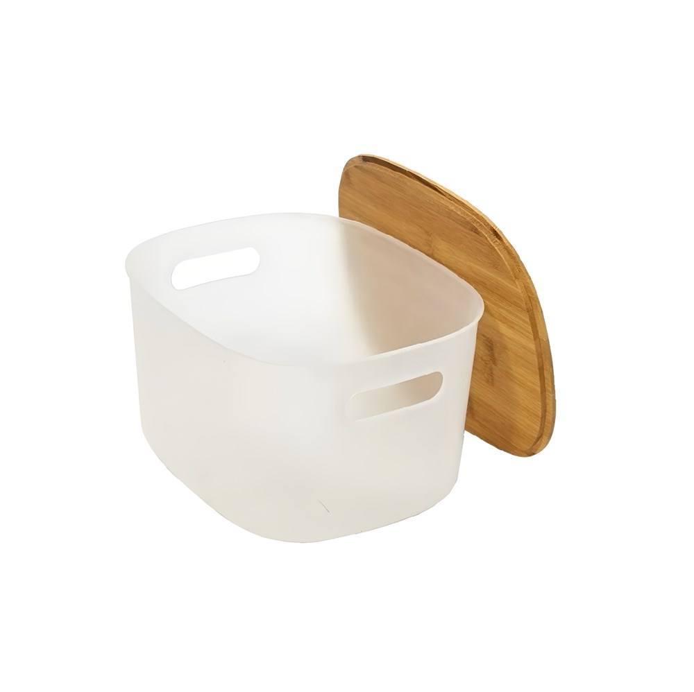 Transparent Oval Box with Bamboo Lid | Full House Lebanon