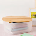 Transparent Oval Box with Bamboo Lid | Full House Lebanon