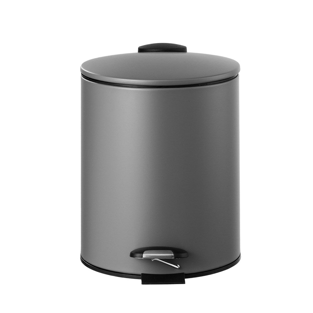 Thin Lid Pedal Dust Bin - 5 L, Silver | Full House Lebanon