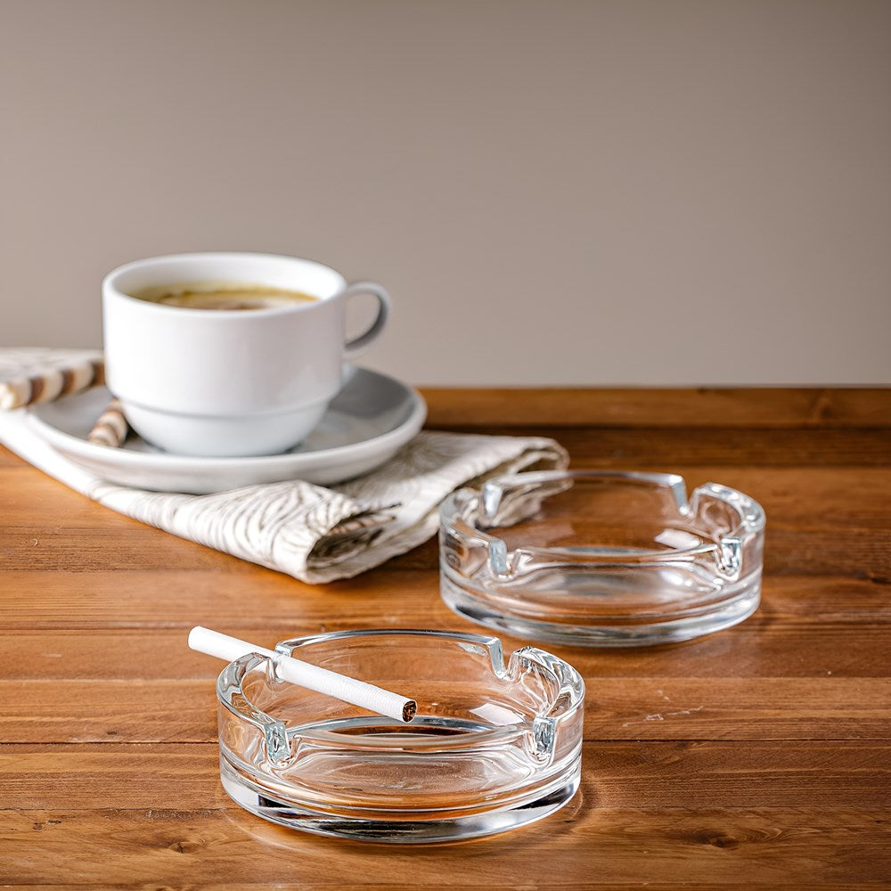 LAV KEYF Glass Ashtray Set (2 Pcs) - Large | Full House Lebanon