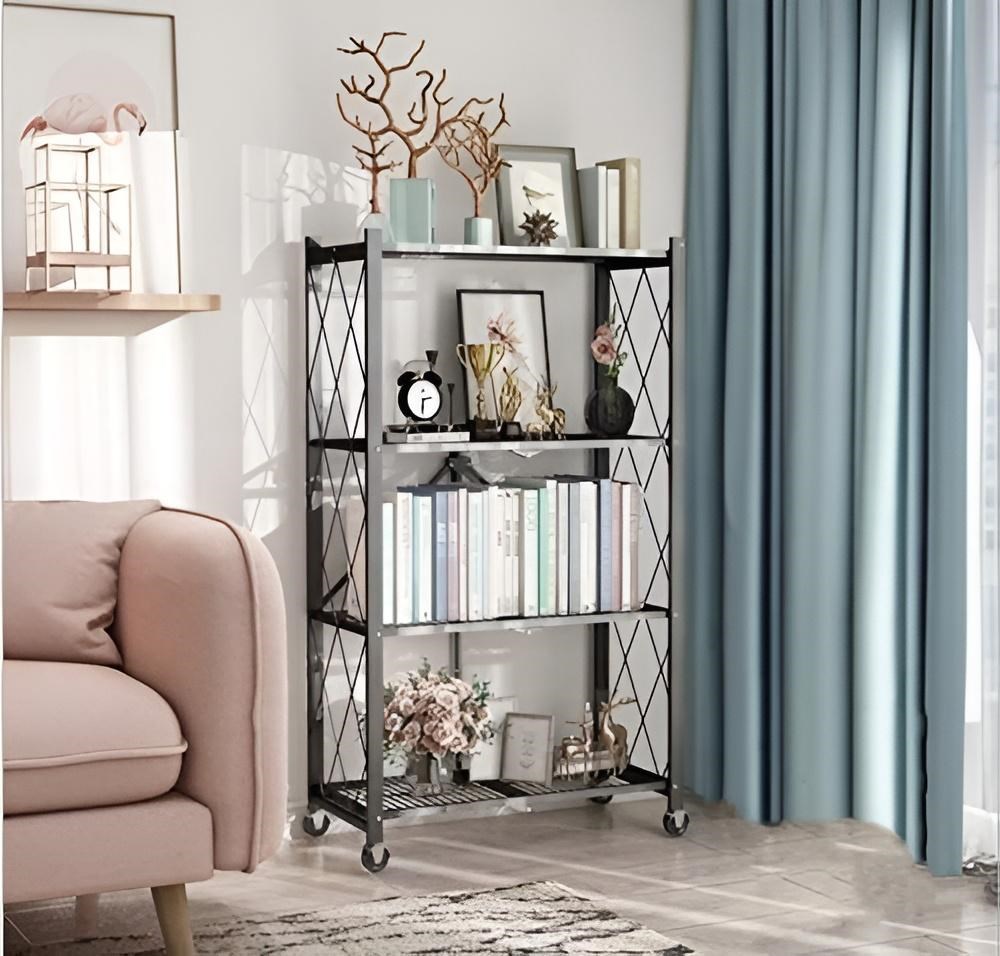 Foldable Multi-purpose Metal Shelving Units with Wheels - 3 Tier | Full House Lebanon