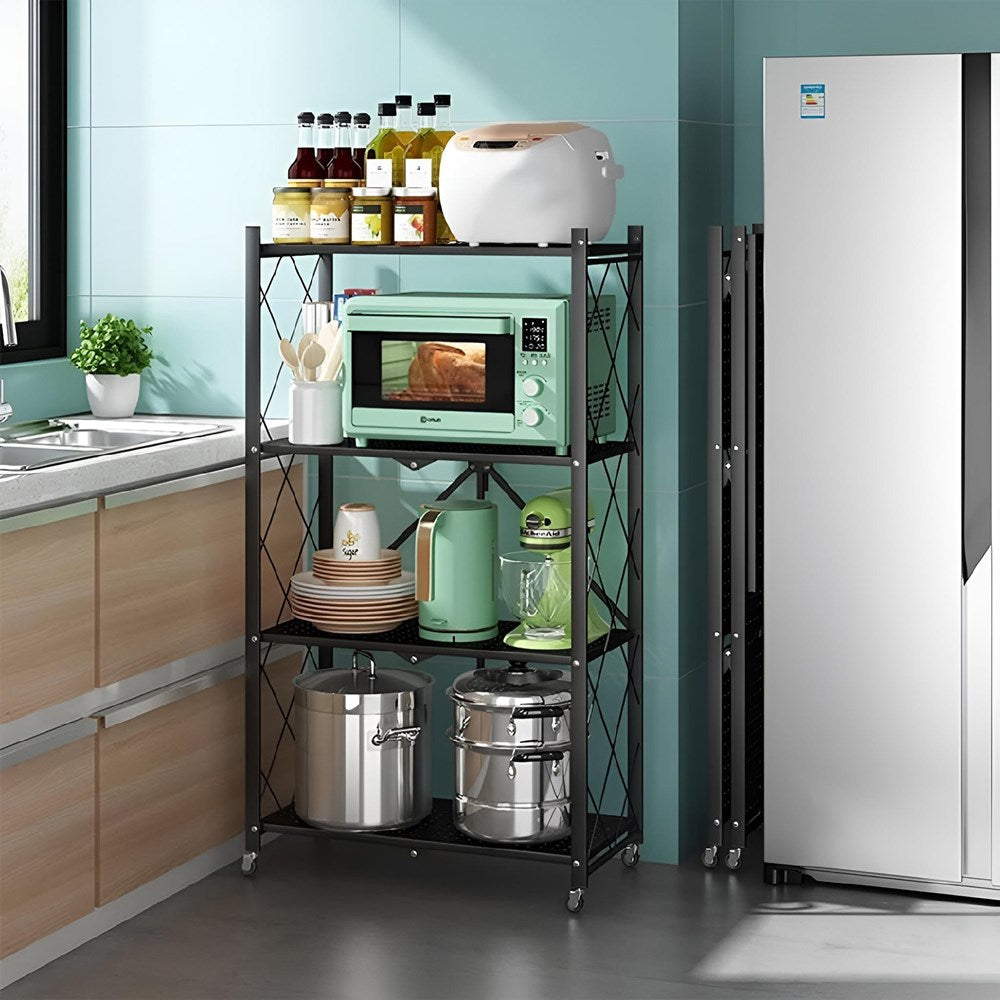Foldable Multi-purpose Metal Shelving Units with Wheels | Full House Lebanon