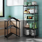 Foldable Multi-purpose Metal Shelving Units with Wheels - 5 Tier | Full House Lebanon