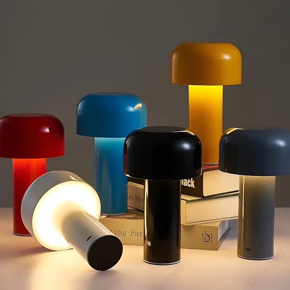 Mushroom Shaped Table Lamp - Red | Full House Lebanon