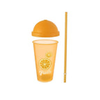Fresh Lime/Orange Cup with Straw - 700 ml, Light Green | Full House Lebanon