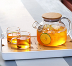 Glass Pitcher or Kettle with Wooden Lid | Full House Lebanon