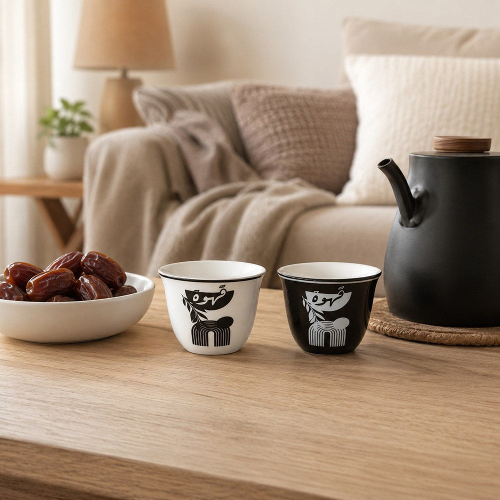 Shaffeh Calligraphy Coffee Cup Set –  Set Of 12 | Full House Lebanon