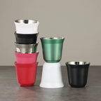 Stainless Steel Double Wall Espresso Coffee Cup - White | Full House Lebanon