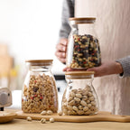 Airtight Glass Jar with Bamboo Lid - Small | Full House Lebanon