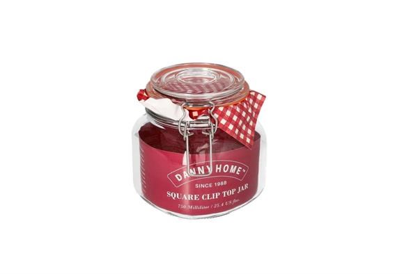 Square Shaped Glass Clip-lid Jars - 2 L | Full House Lebanon