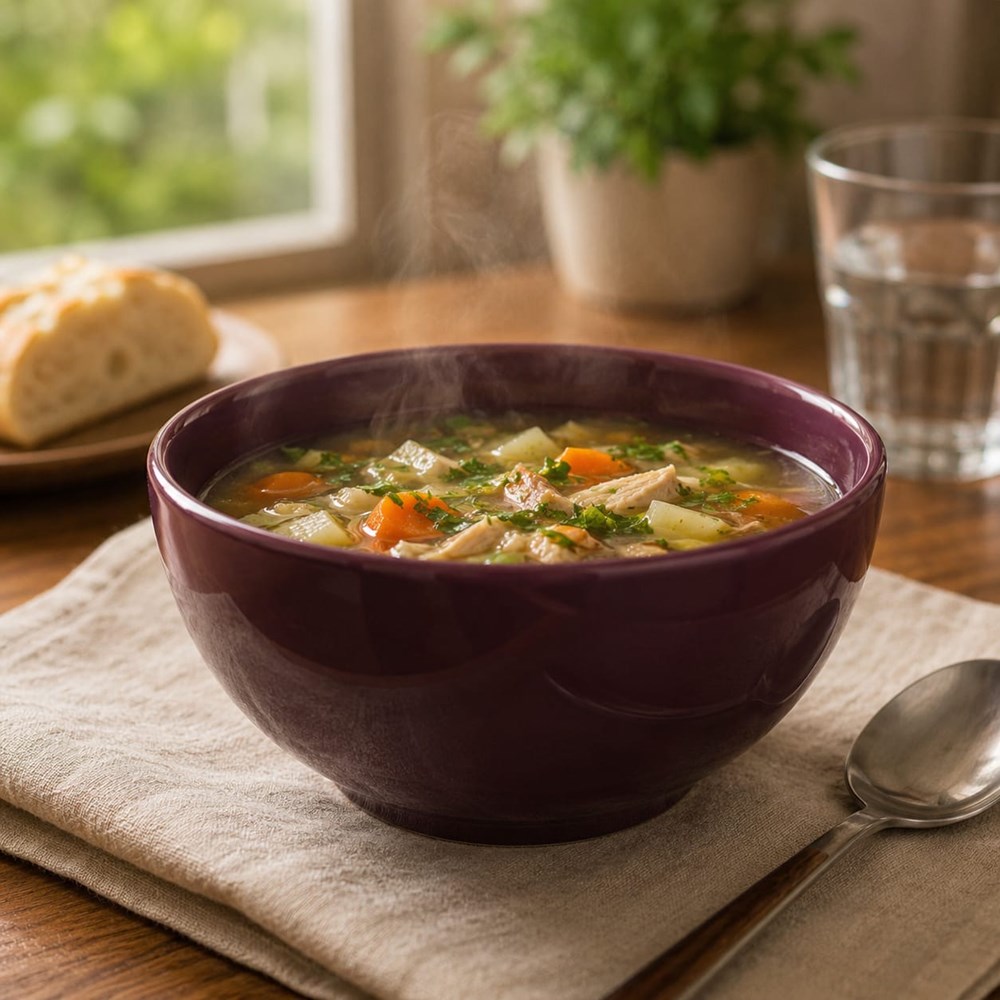 Glossy Porcelain Soup Bowl