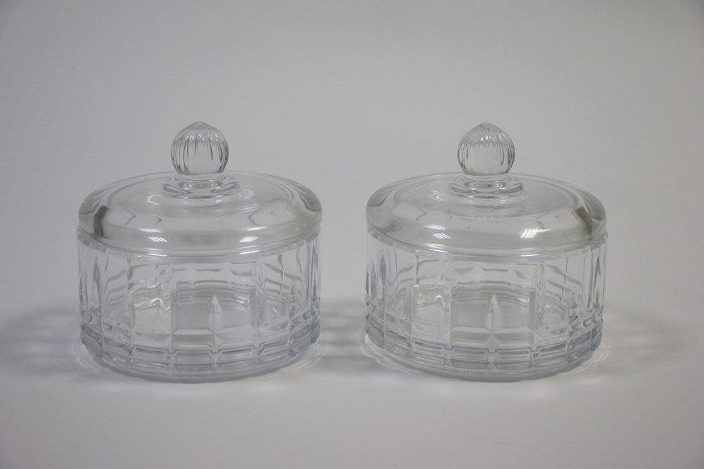 Glass Candy Pot Set (2 Pcs) - Square | Full House Lebanon