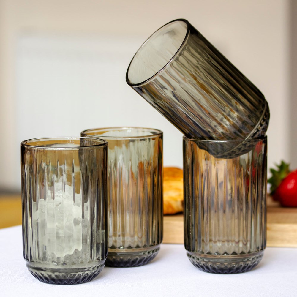 Ridged Glass Tumbler | Full House Lebanon