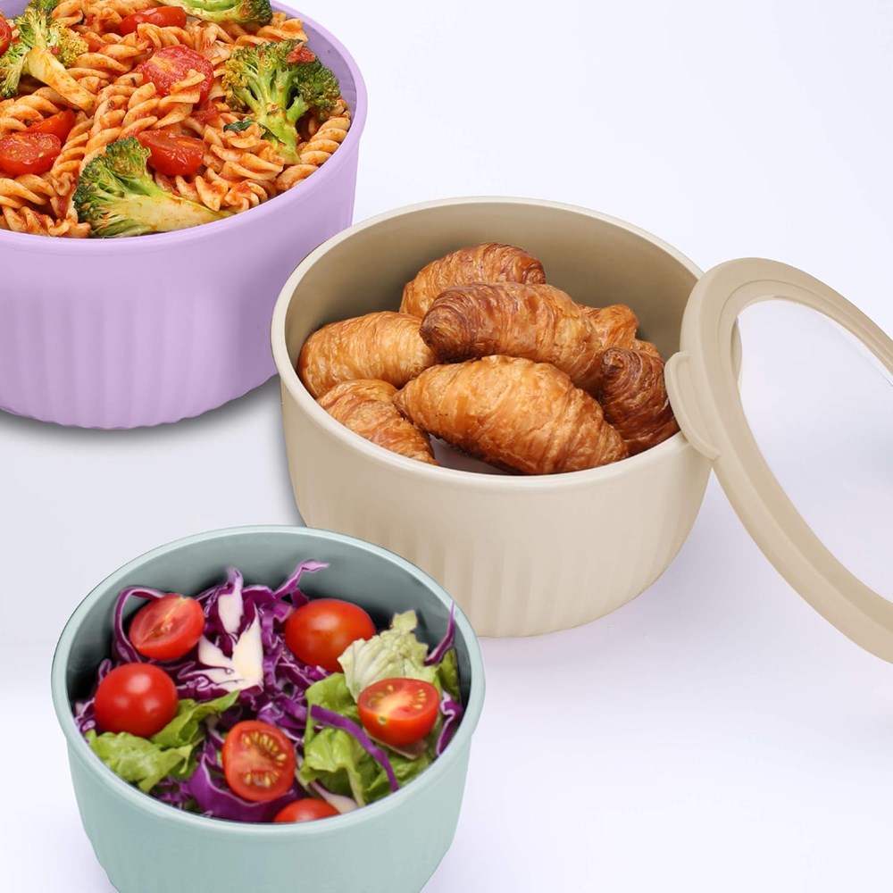 Plastic Bowl with see-through Lid Set (4 Pcs) | Full House Lebanon