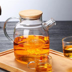 Glass Pitcher or Kettle with Wooden Lid | Full House Lebanon