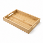 Rectangular Bamboo Serving Tray with Handles