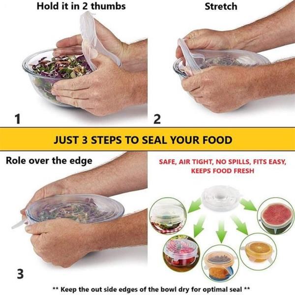 Expandable Silicone Stretch Lids Set (6 Pcs) | Full House Lebanon