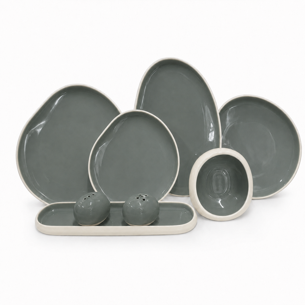 Modern Organic-Shaped 28-Piece Dinner Set