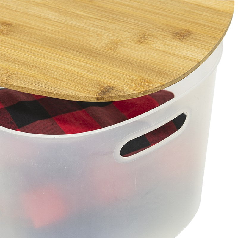 Transparent Oval Box with Bamboo Lid | Full House Lebanon