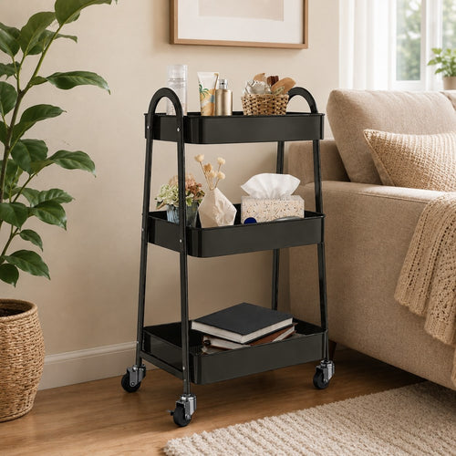 3-Tier Metal Rolling Cart | Full House Lebanon
