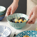 Vibrant Colorful Patterned Porcelain Bowl Set (6 Pcs) | Full House Lebanon