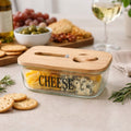 Glass Cheese  Dish with a Bamboo Lid  & Knife | Full House Lebanon