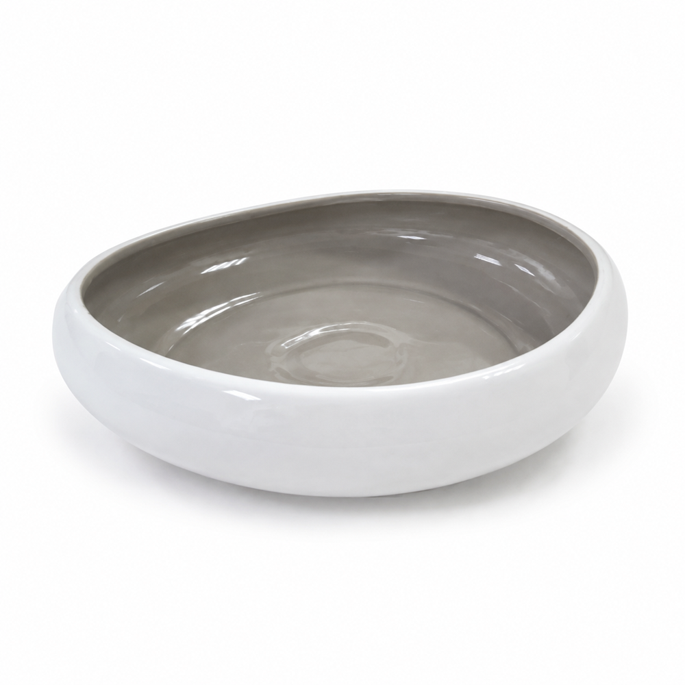 Two-Tone Porcelain Salad Serving Bowl